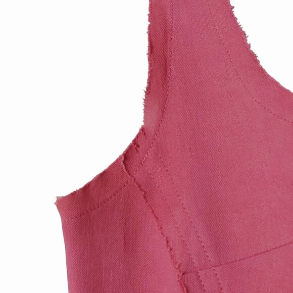 Alexis Demina Rose Pink Rosette Midi Dress Size XXS Raw Edge Floral Sleeveless - Picture 11 of 15